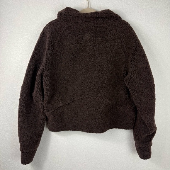 Lululemon teddy half zip Cozy Brown Sherpa Pullover size M/L - Picture 6 of 9